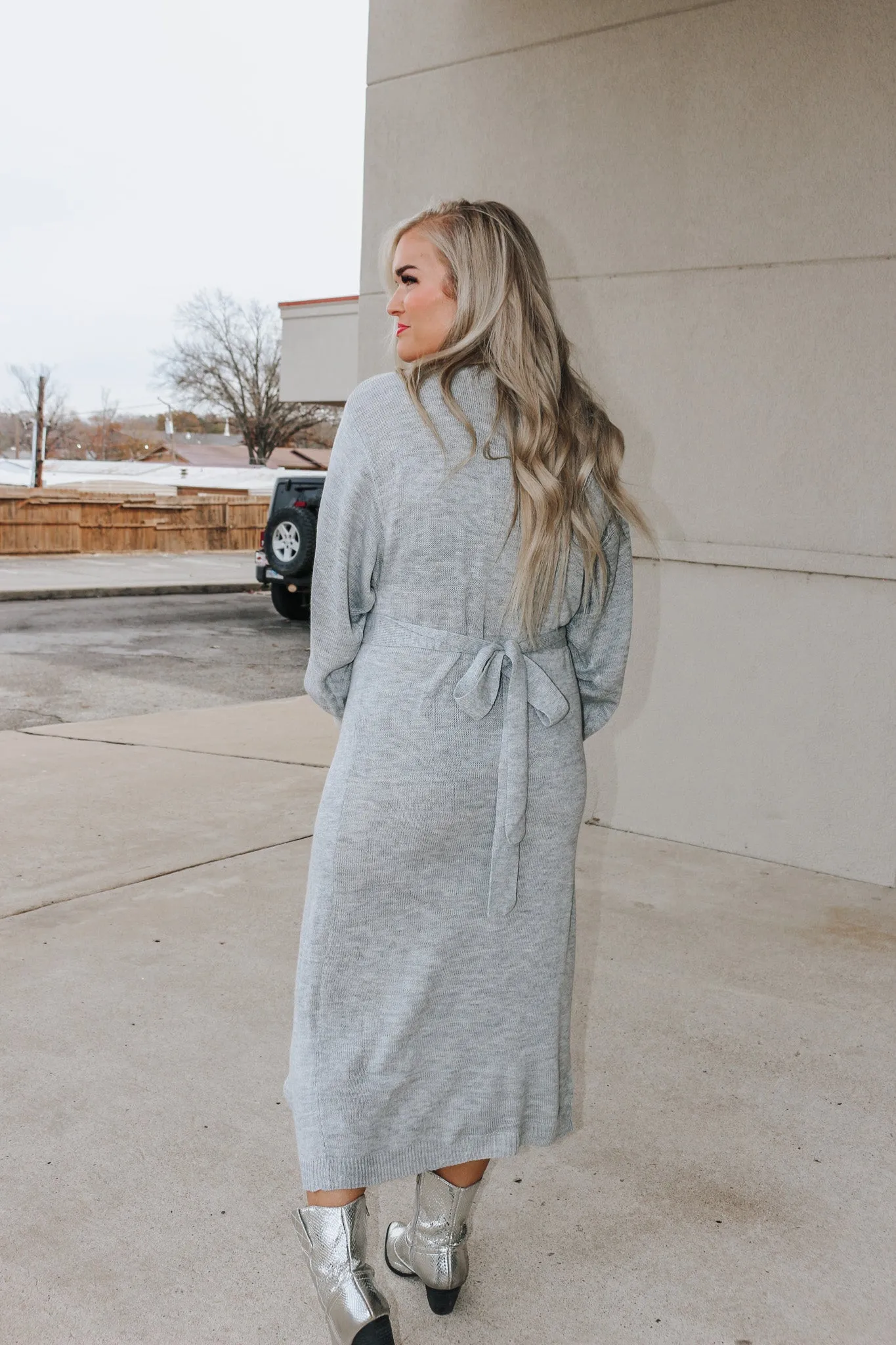 Seasons Best Heather Grey Sweater Dress