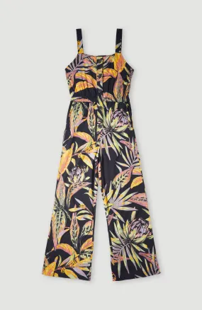 Sefina Jumpsuit | Black Tropical Flower