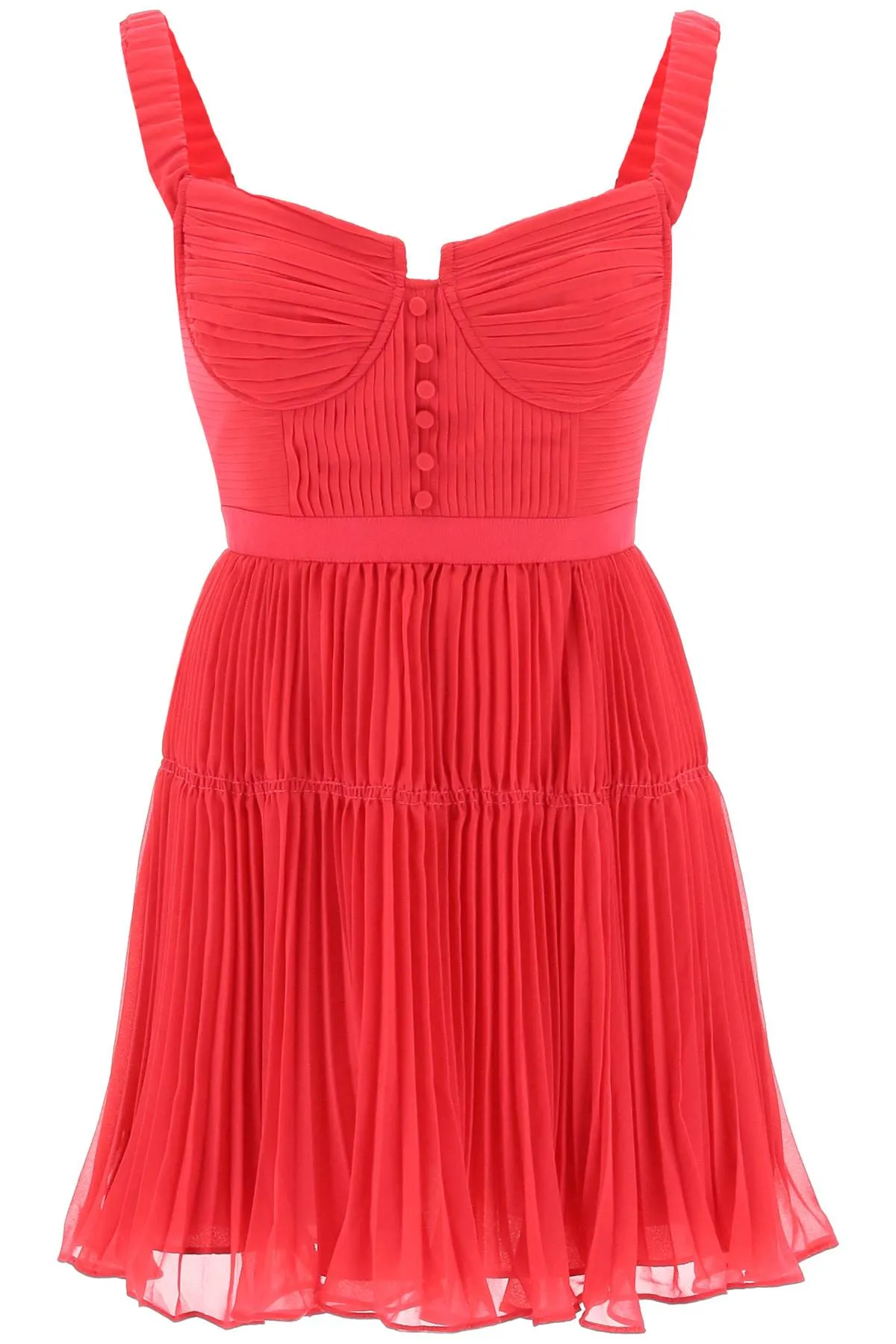 Self portrait pleated chiffon mini dress