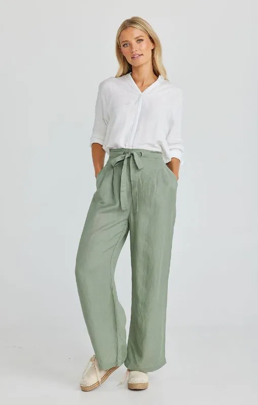 Shanty - DICKENS PANTS SAGE LINEN VISCOSE - SH2727-1