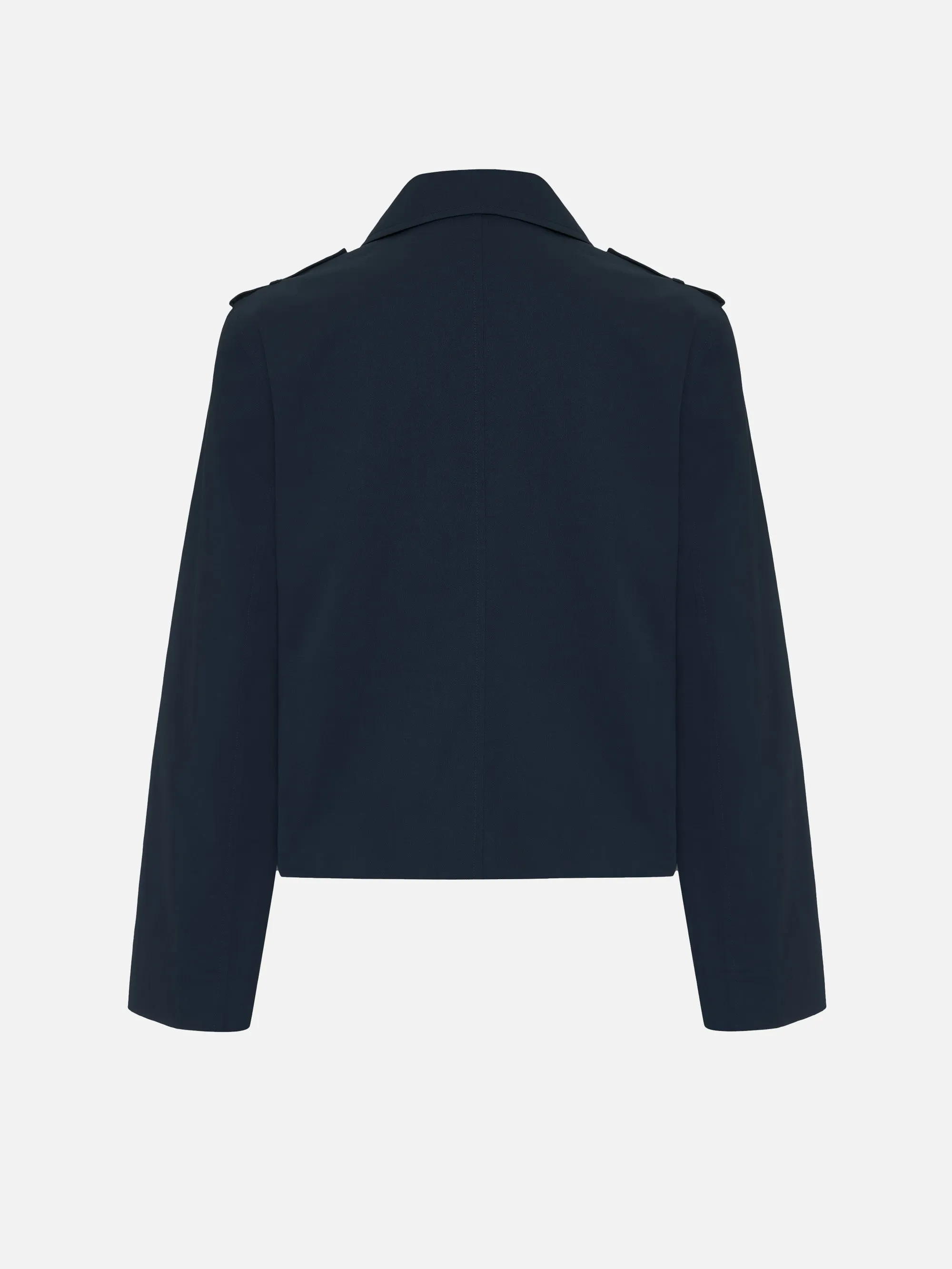 Short Trench Jacket -- Navy