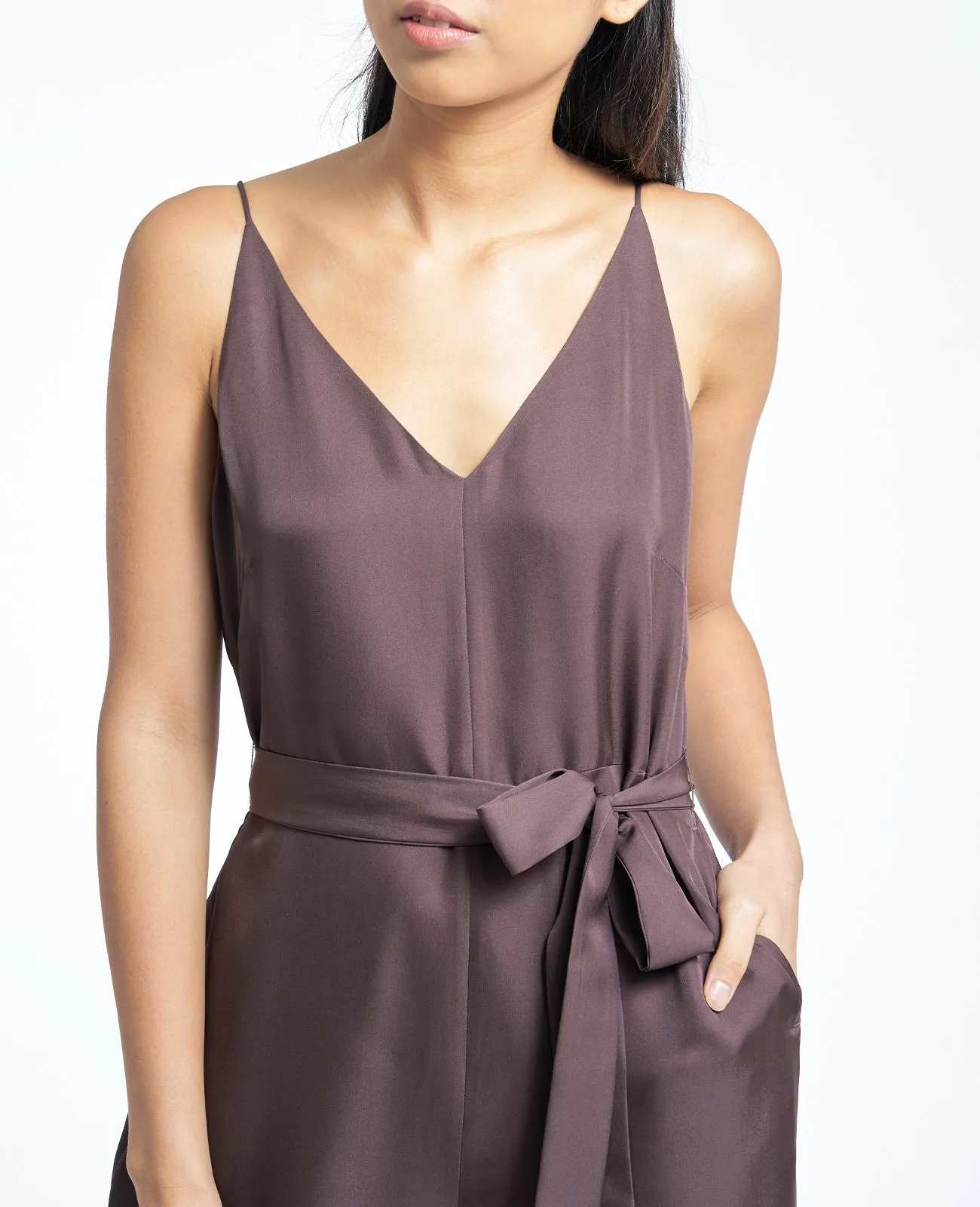 Silk V Neck Camisole Jumpsuit