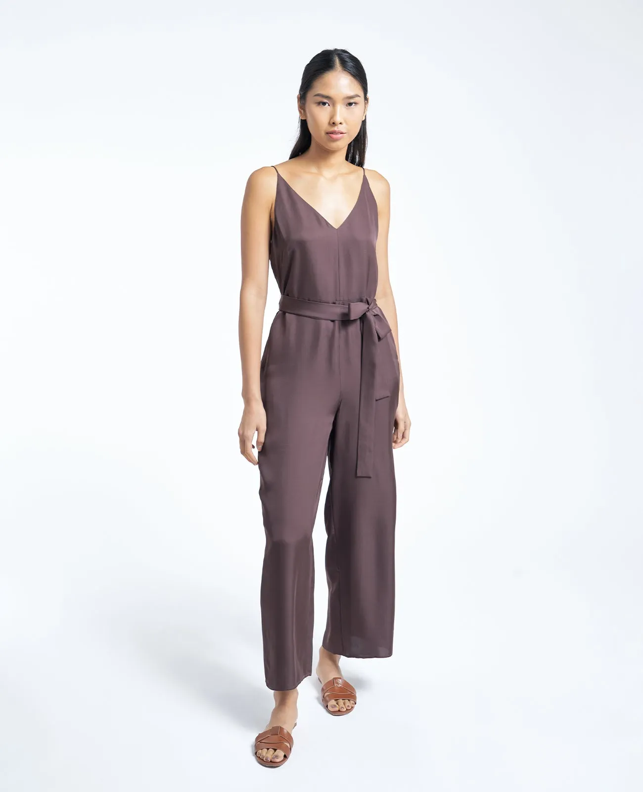 Silk V Neck Camisole Jumpsuit