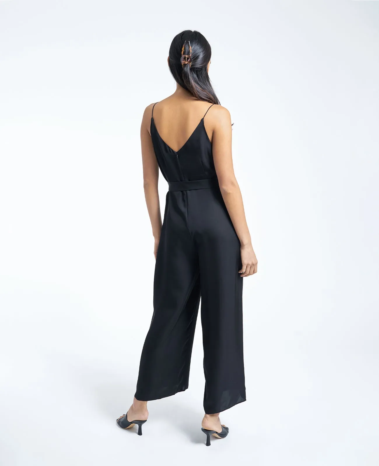 Silk V Neck Camisole Jumpsuit