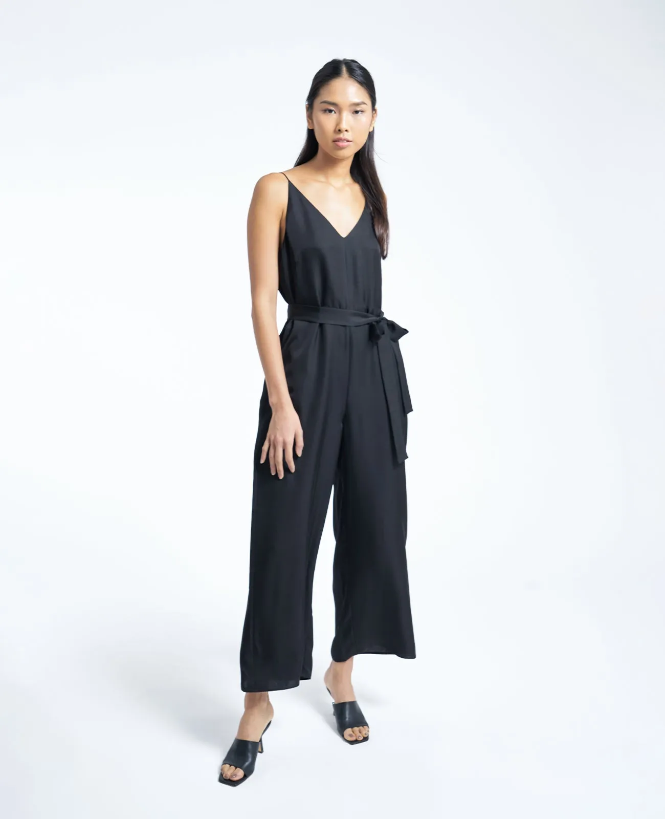 Silk V Neck Camisole Jumpsuit