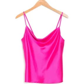 Silky Satin Solid Camisole - Fuchsia