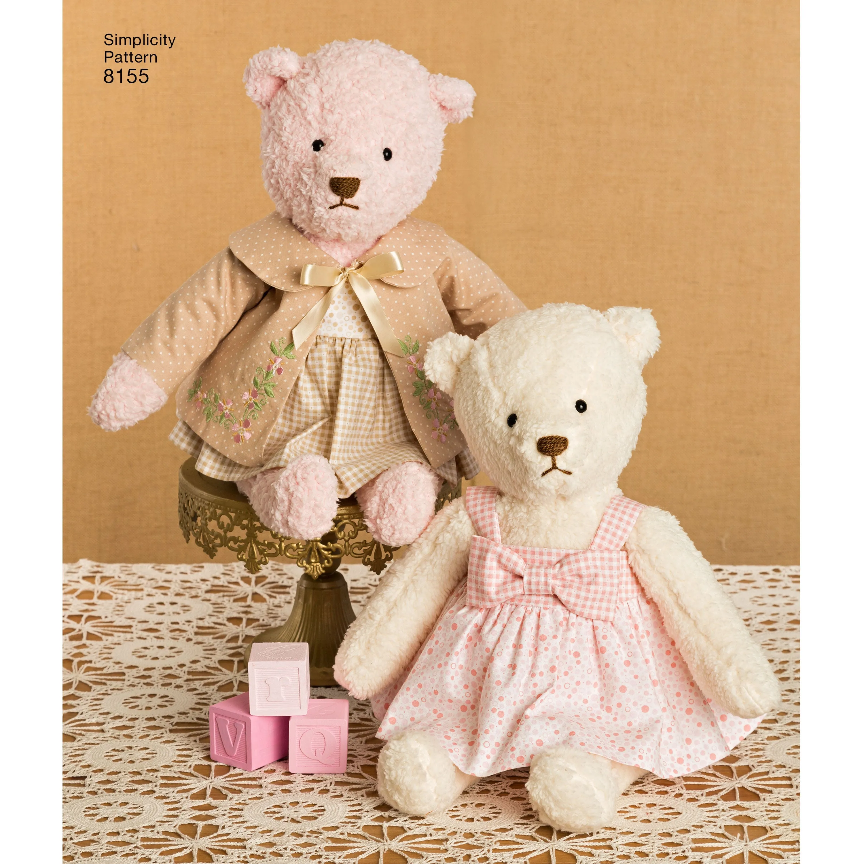 Simplicity Pattern 8155 Stuffed Bears with Clothes