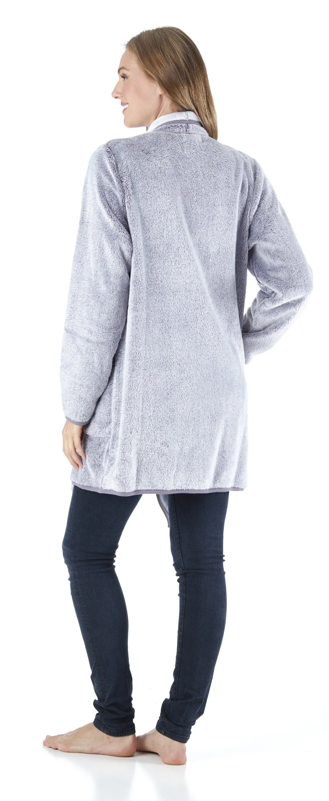 Sleepyheads Pajama Women's Fleece Long Sleeve Wrap Robe Cardigan with Pockets