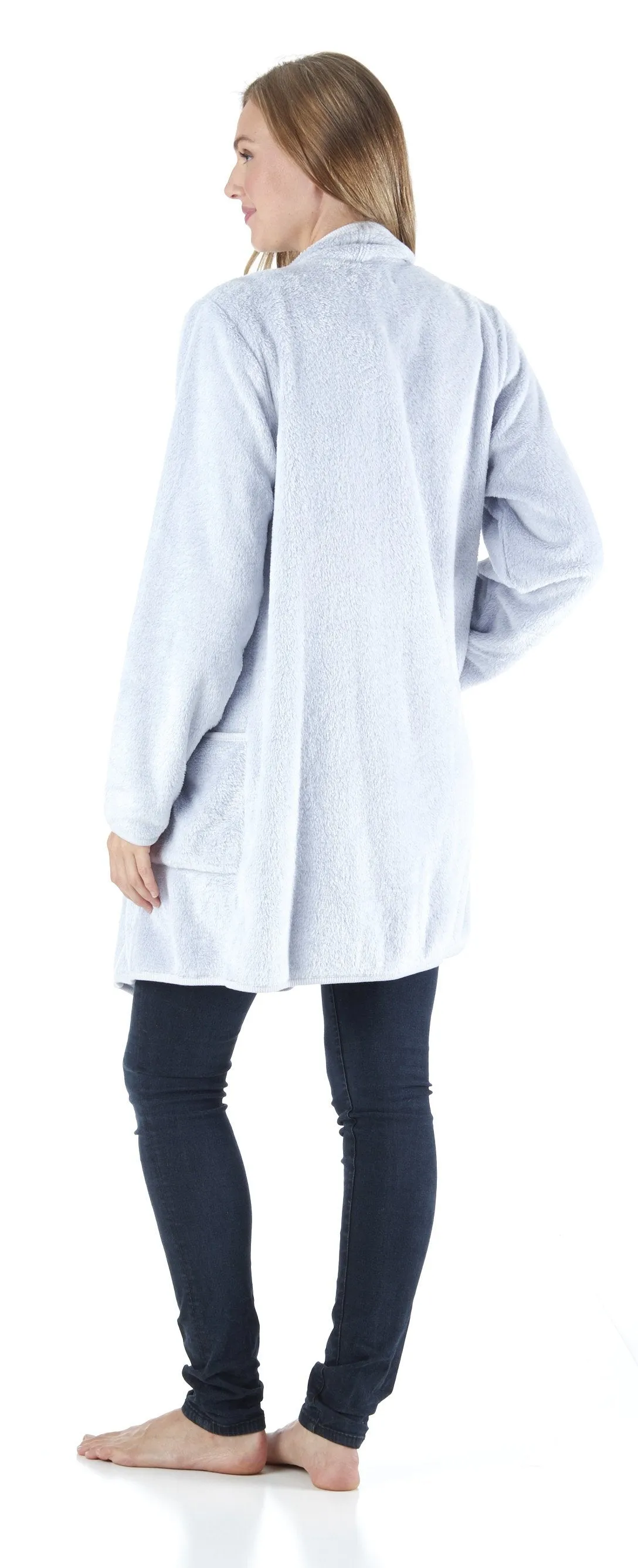 Sleepyheads Pajama Women's Fleece Long Sleeve Wrap Robe Cardigan with Pockets