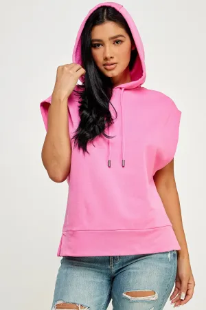 Sleeveless Hoodie Pink