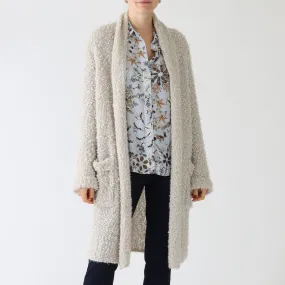 Smoke Bouclé Knit Lurex Cardigan