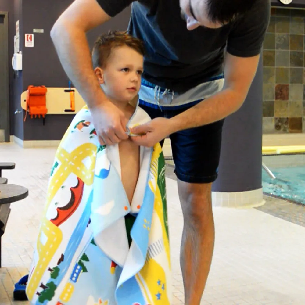 Snappy Kids Microfiber Swim Towels with Snaps