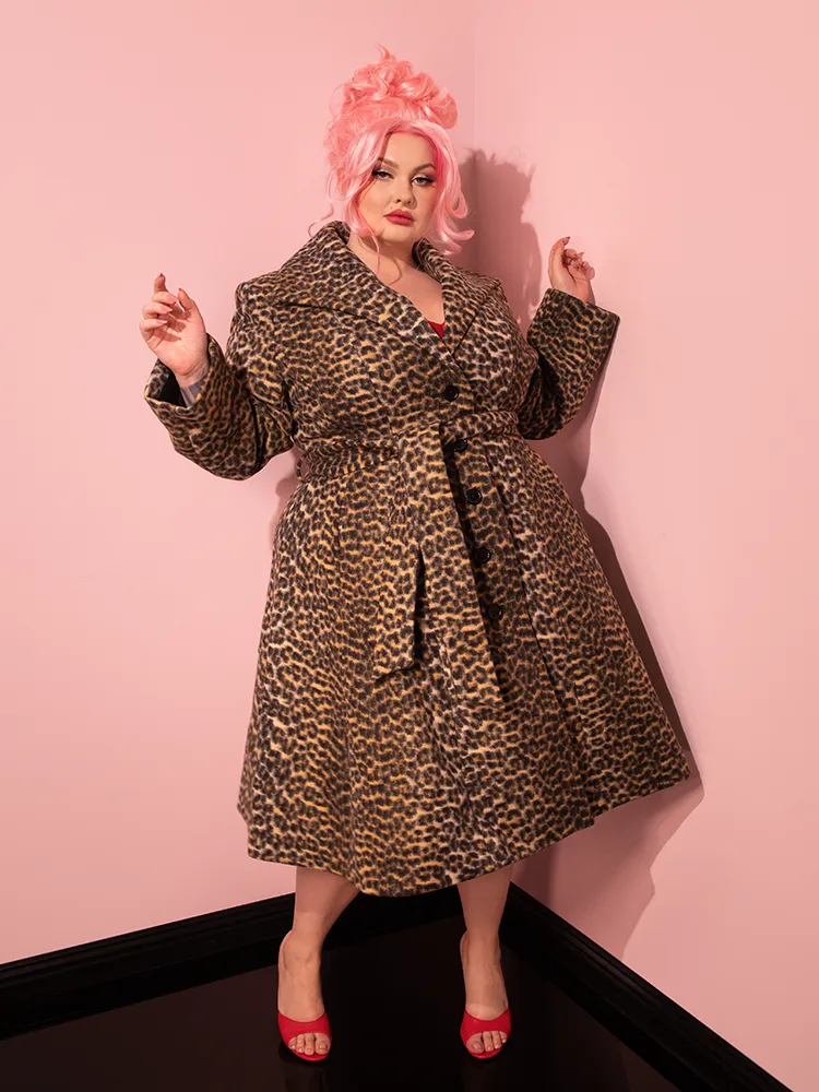 Starlet Swing Coat in Leopard Print - Vixen by Micheline Pitt