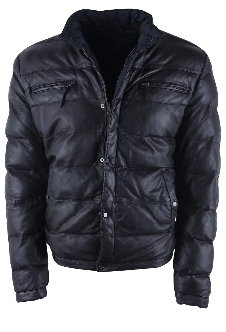 Stetson Men's Reversible Lambskin Leather Puffer Jacket