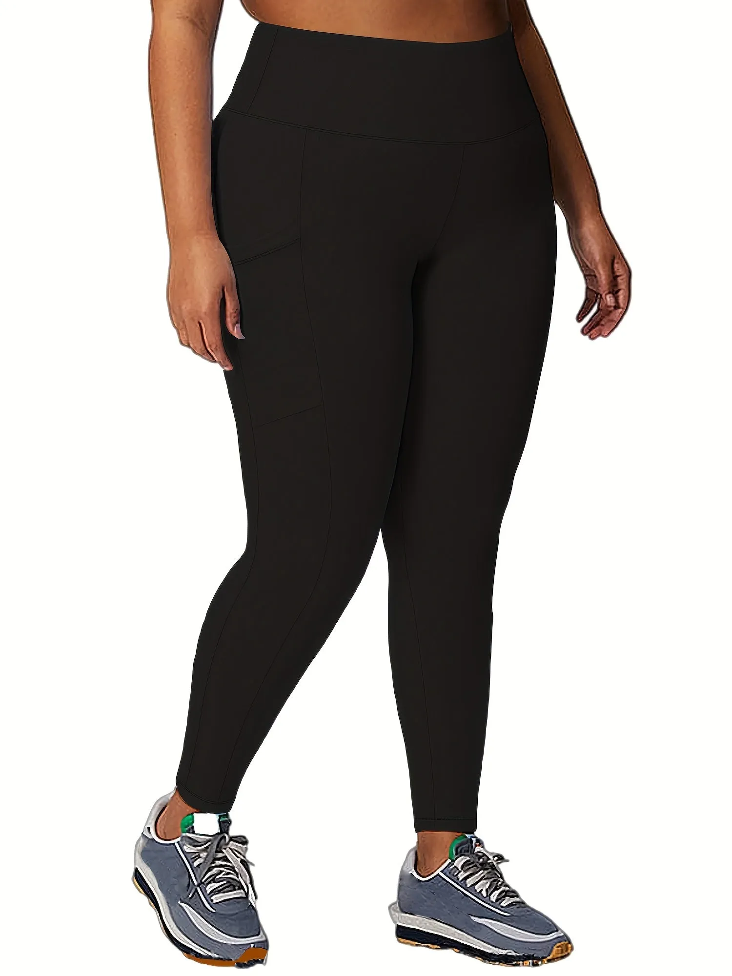 Streamlined Performance Women's Plus Solid High Rise Sports Leggings