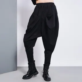 Tanaka Pocket High Waist Harem Pants - Black