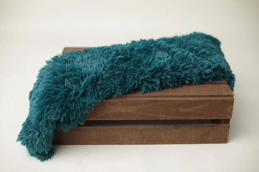 Teal Pelagio Faux Fur Photography Prop Rug