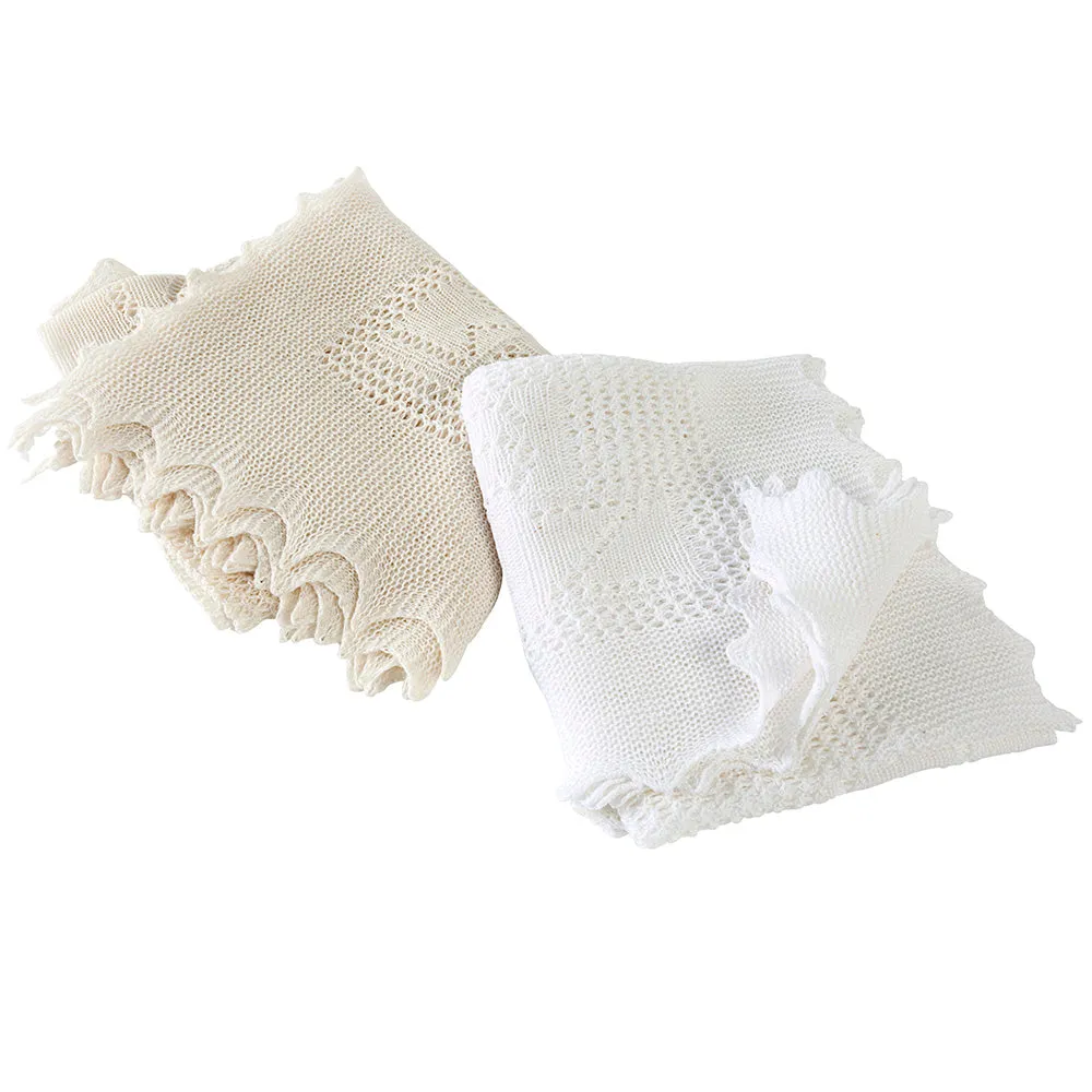 Teddy Alphabet Baby Shawl - White