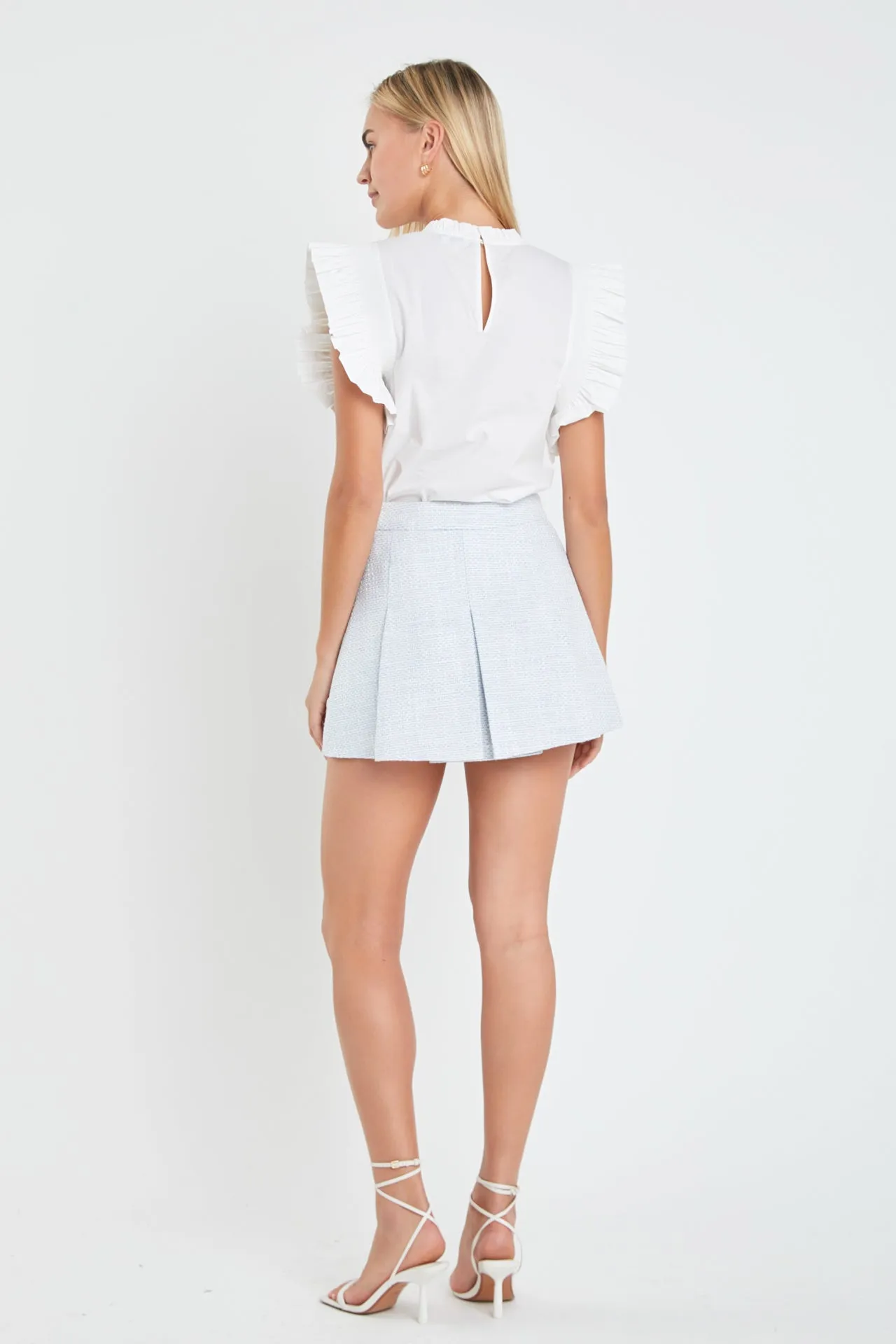 Textured Pleats Mini Skirt