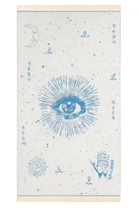 The Cosmos Eye Bright Blue | Feather Beach Towel