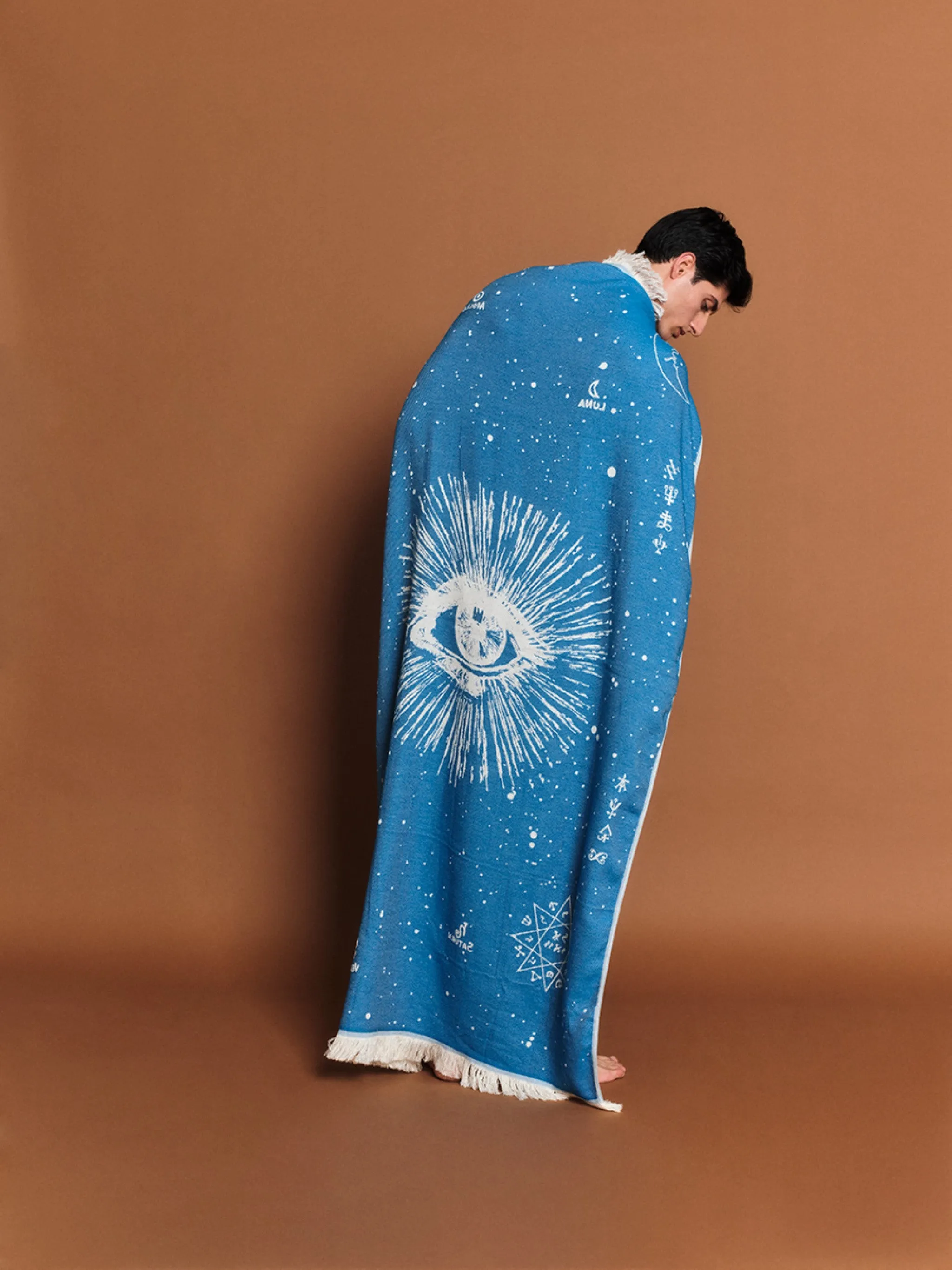 The Cosmos Eye Bright Blue | Feather Beach Towel