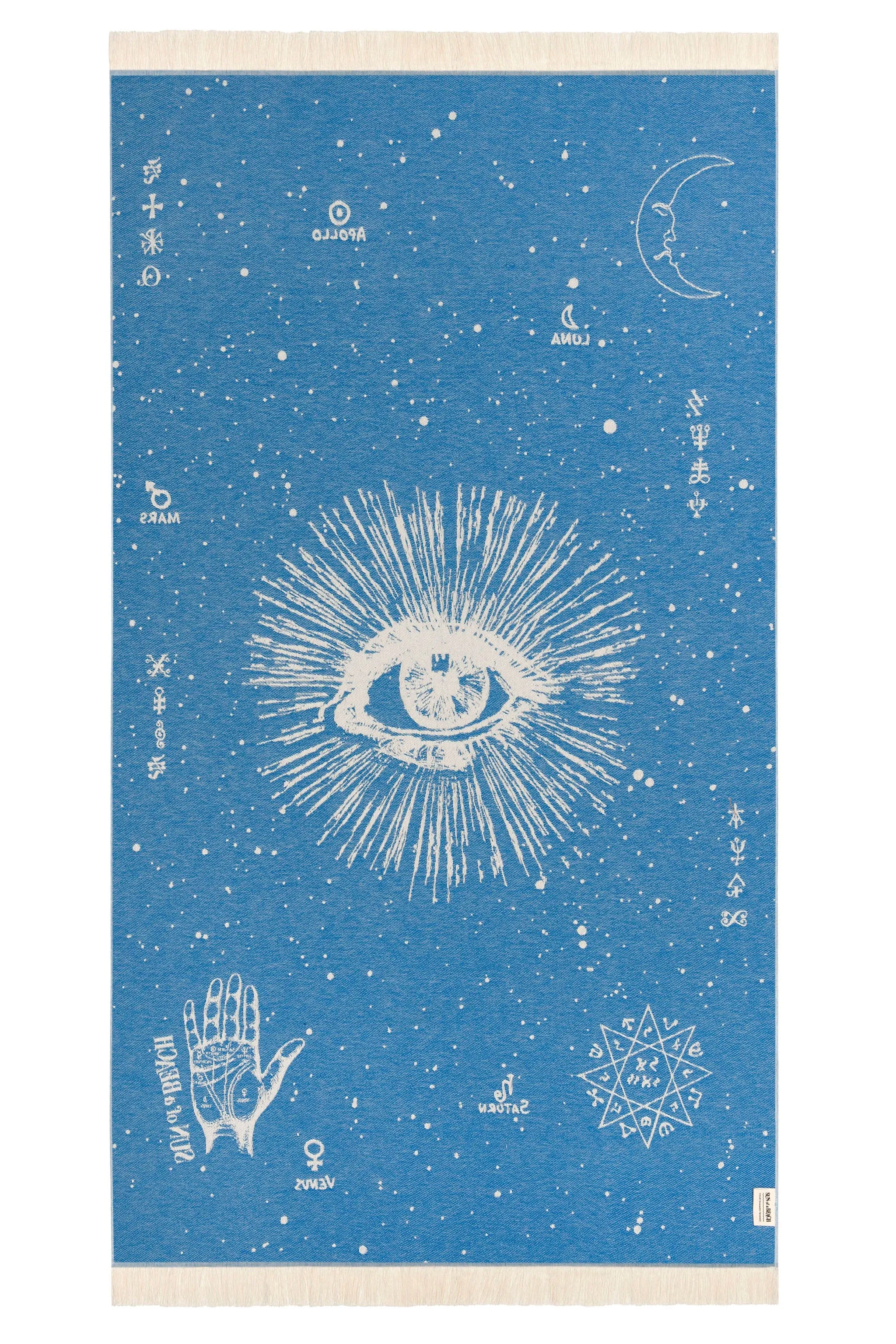 The Cosmos Eye Bright Blue | Feather Beach Towel