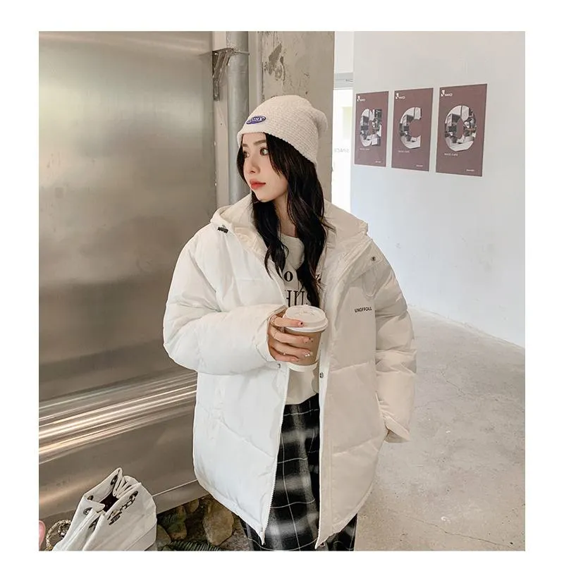 Thickened Loose Fit Casual Warmth Hooded Puffer Jacket