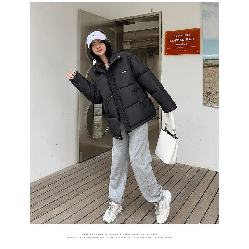 Thickened Loose Fit Casual Warmth Hooded Puffer Jacket