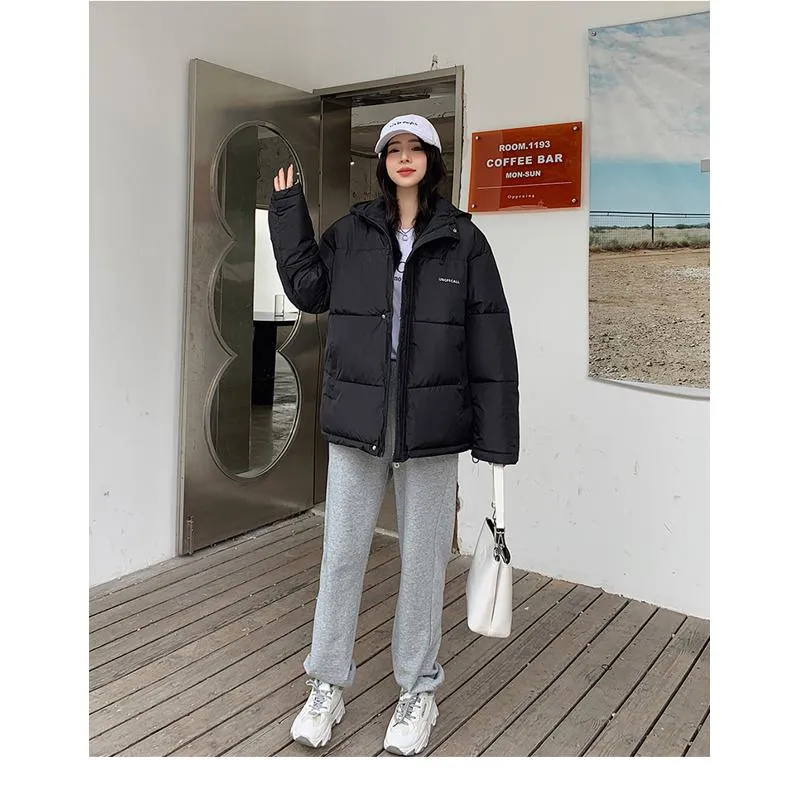 Thickened Loose Fit Casual Warmth Hooded Puffer Jacket