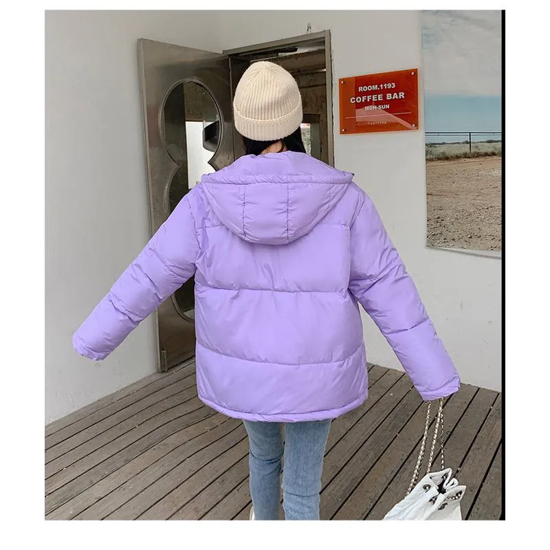 Thickened Loose Fit Casual Warmth Hooded Puffer Jacket