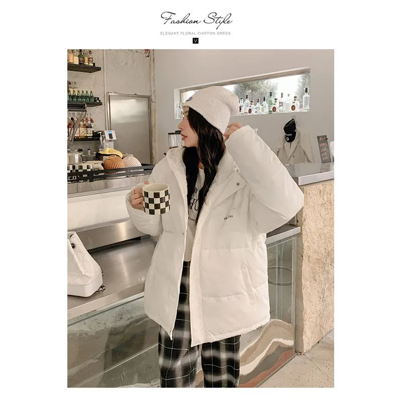 Thickened Loose Fit Casual Warmth Hooded Puffer Jacket