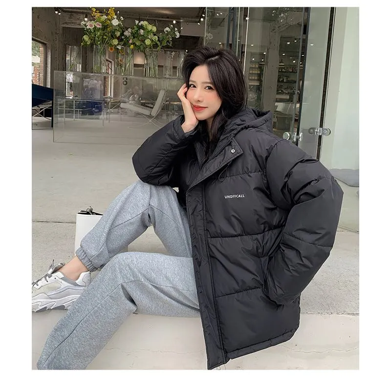 Thickened Loose Fit Casual Warmth Hooded Puffer Jacket