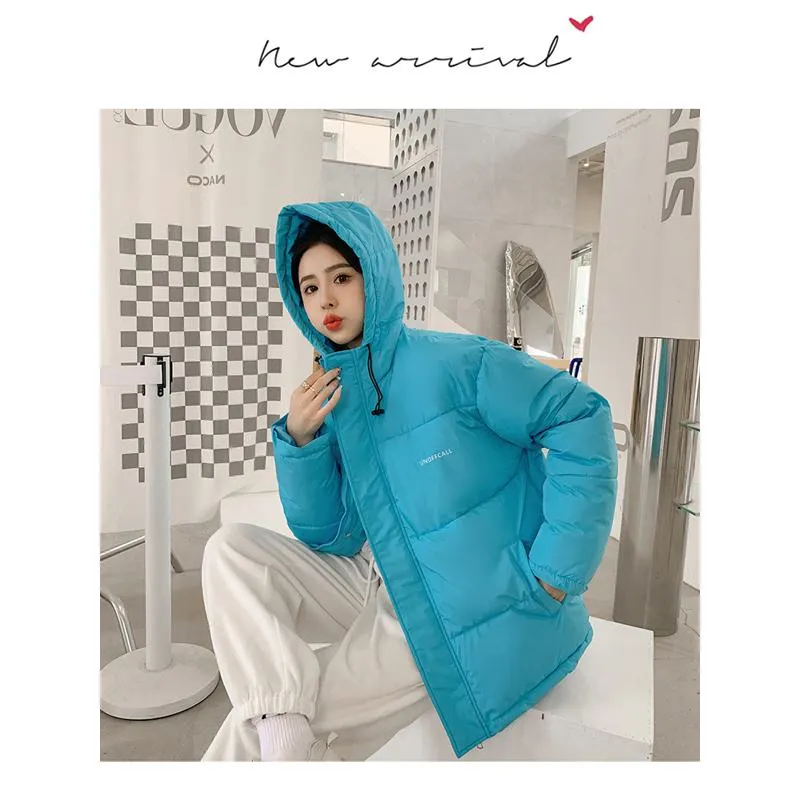 Thickened Loose Fit Casual Warmth Hooded Puffer Jacket