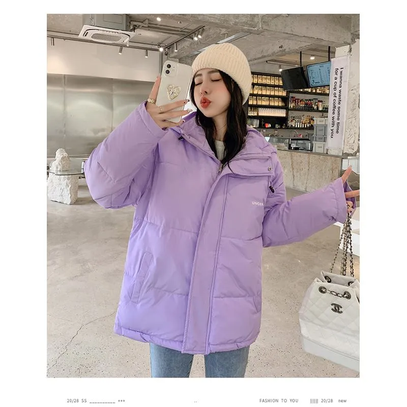 Thickened Loose Fit Casual Warmth Hooded Puffer Jacket