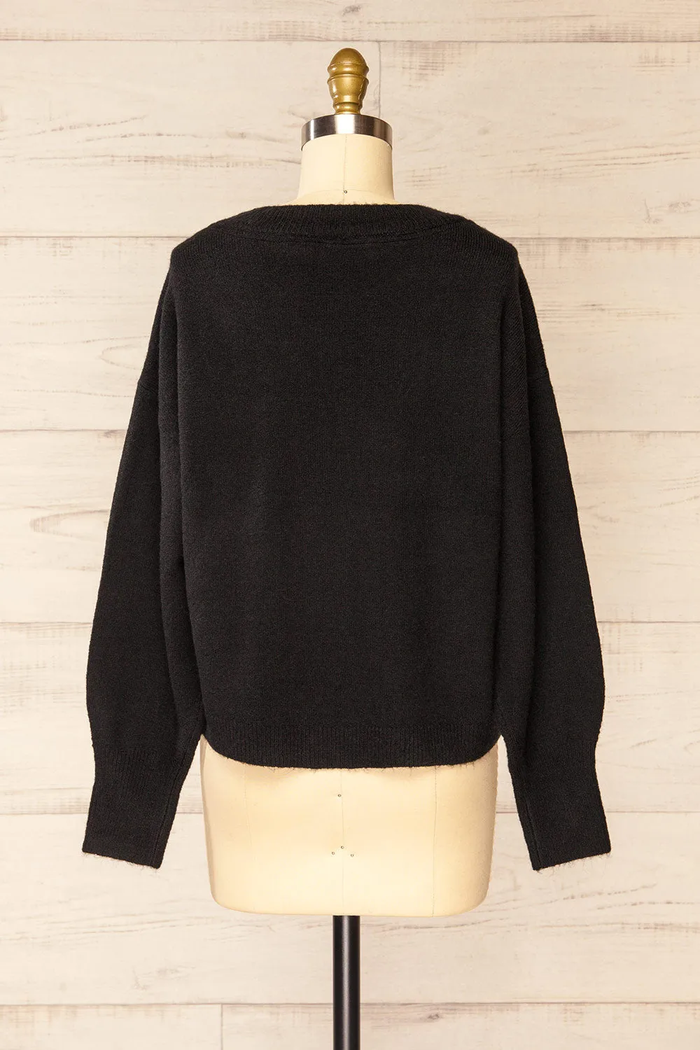 Tottenham Black | V-Neck Knit Sweater