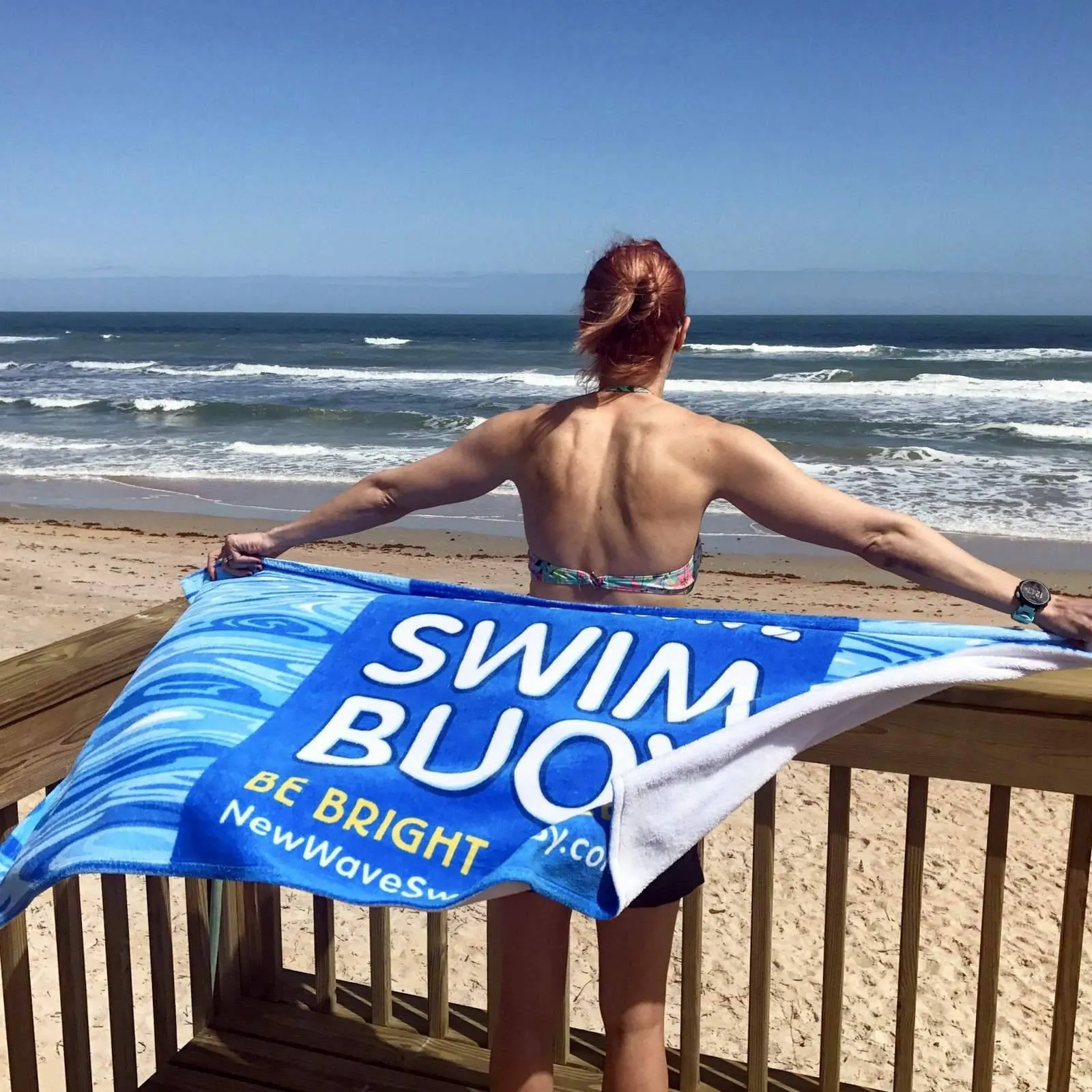 Towel Blue - New Wave Polar Fleece Swim Towel-Blanket-Shawl