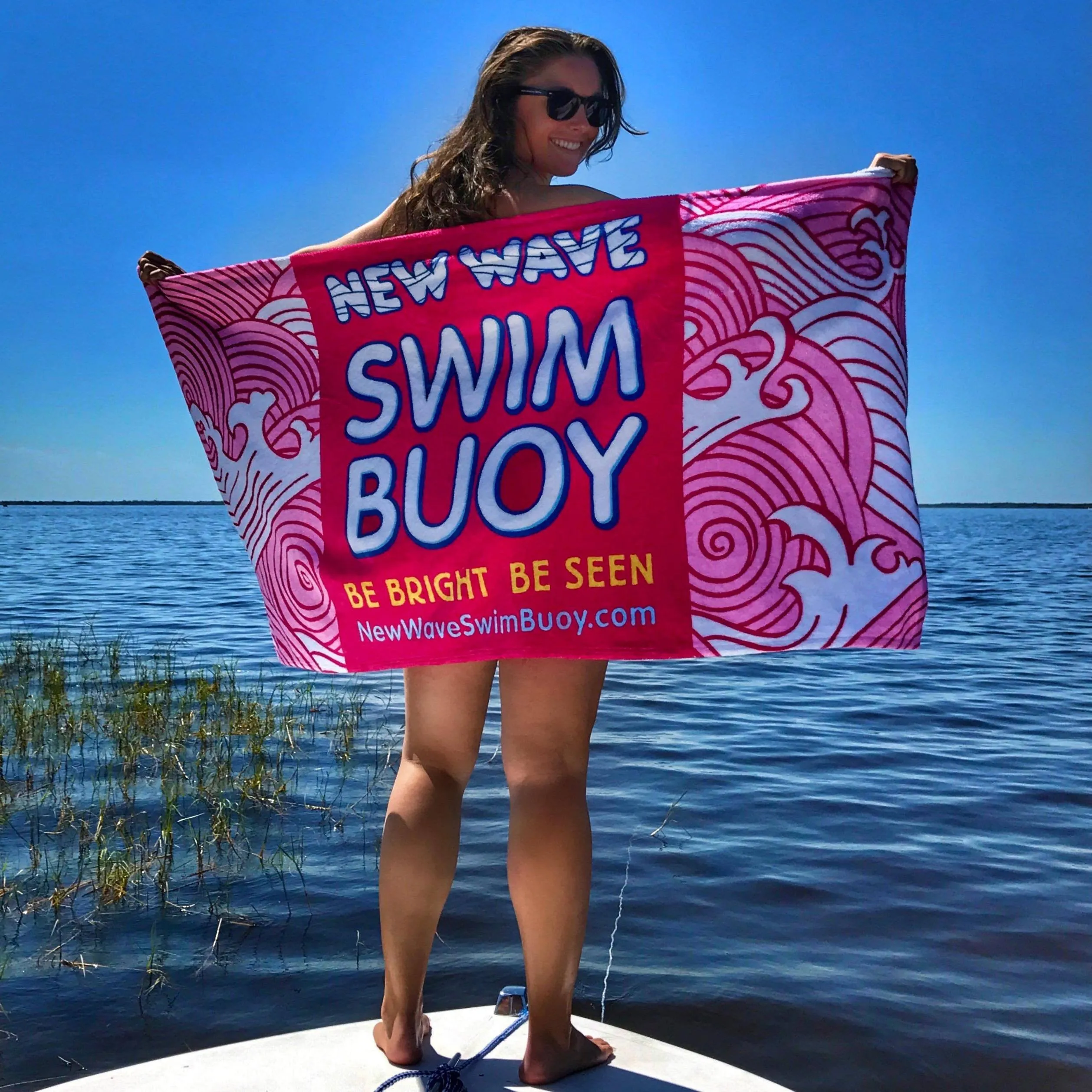 Towel Pink - New Wave Polar Fleece Swim Towel-Blanket-Shawl