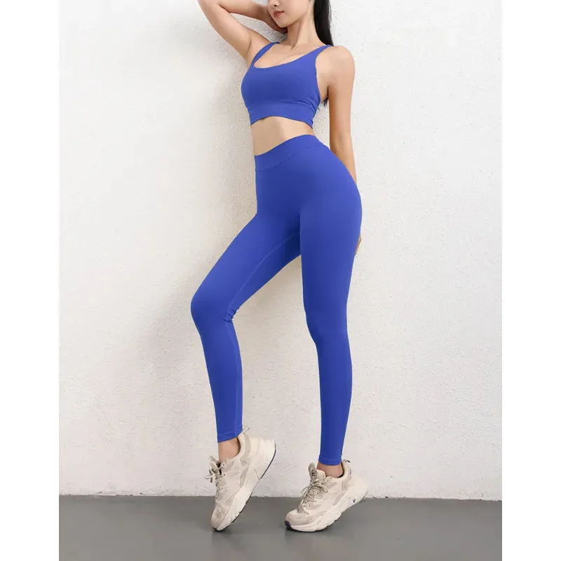 Trendy Seamless Solid  High Waist Yoga Leggings