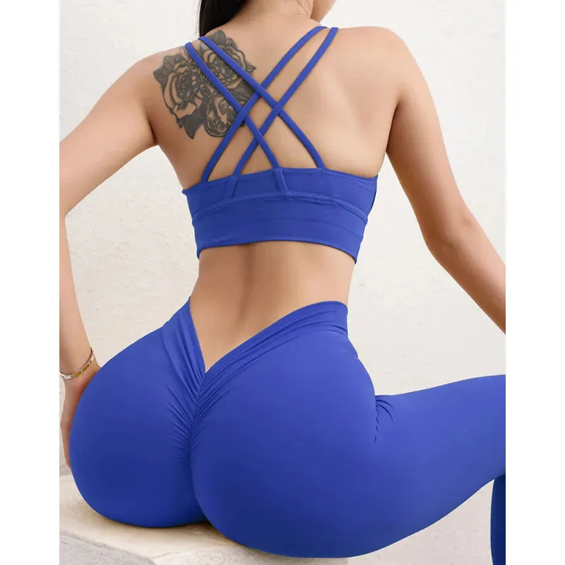 Trendy Seamless Solid  High Waist Yoga Leggings