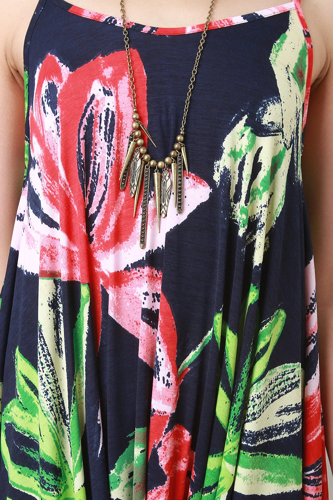 Tropical Sleeveless Harem Jumpsuit