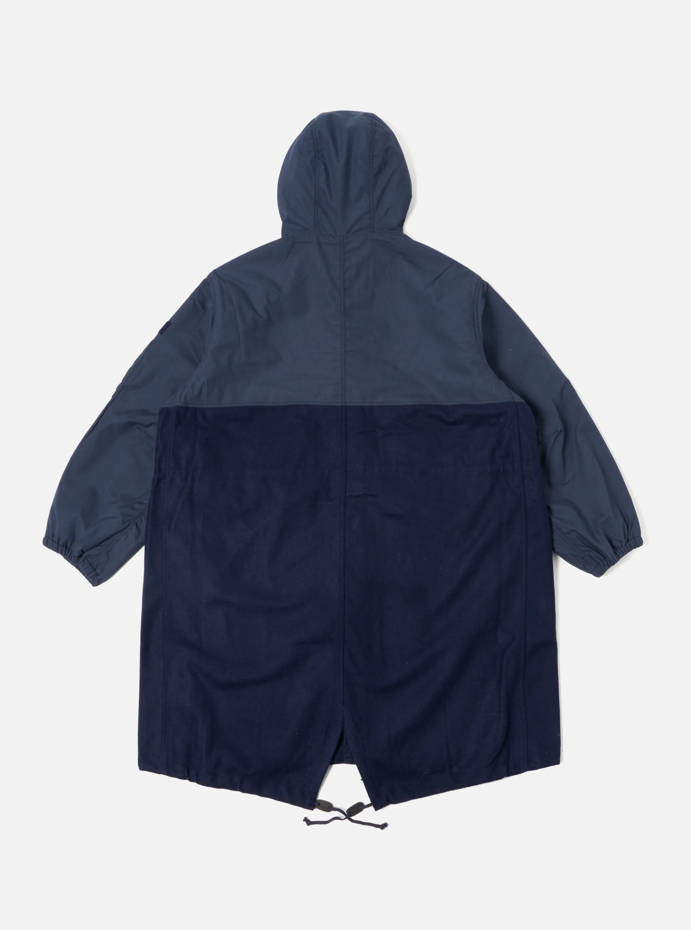 Universal Works Beach Parka II in Navy Melton/Recycled Polytech