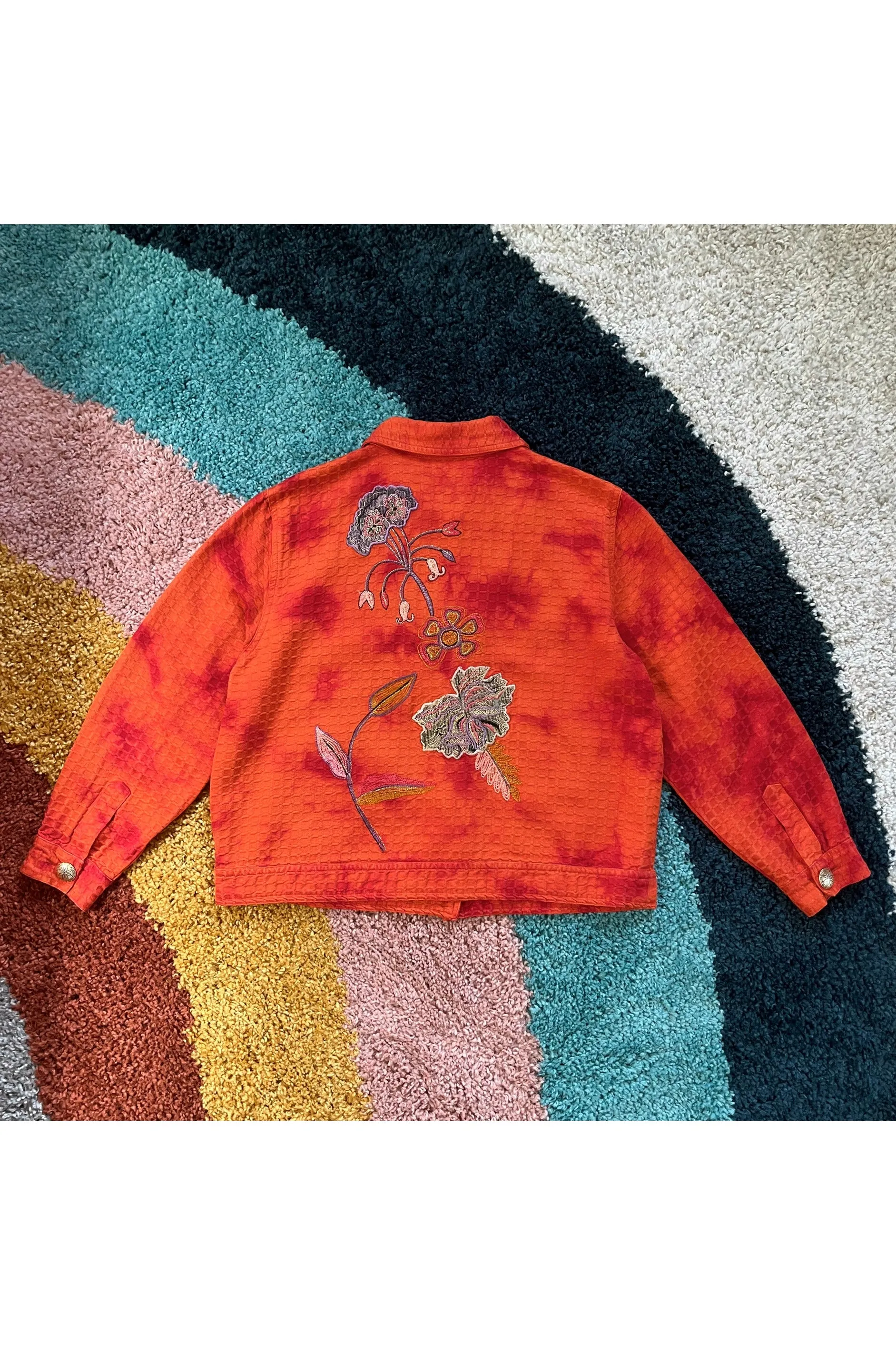 Vintage 90’s-Y2K Tie Dye Embroidered Jacket