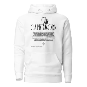 White Capricorn Zodiac Poetry Unisex Hoodie