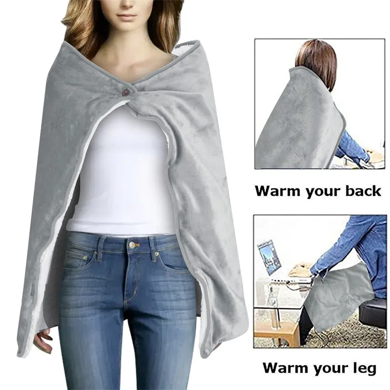 Winter Grey Comfort Shawl Knee Warmer USB Electric Blanket