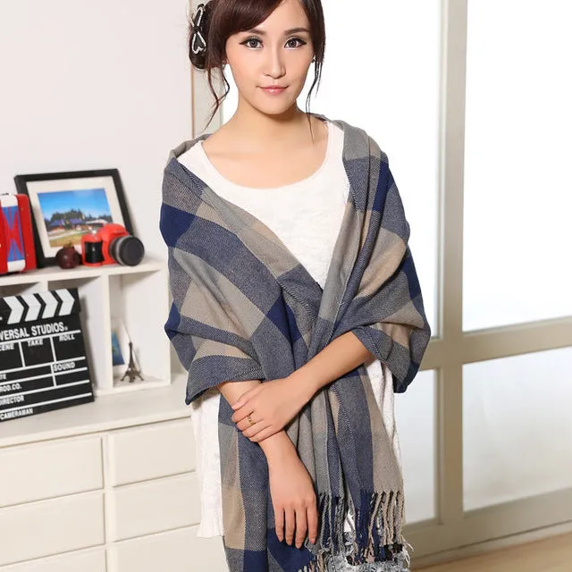 Winter Scarf Women Blanket Plaid Scarf Female Shawls And Scarves Warm Women Tippet Lic