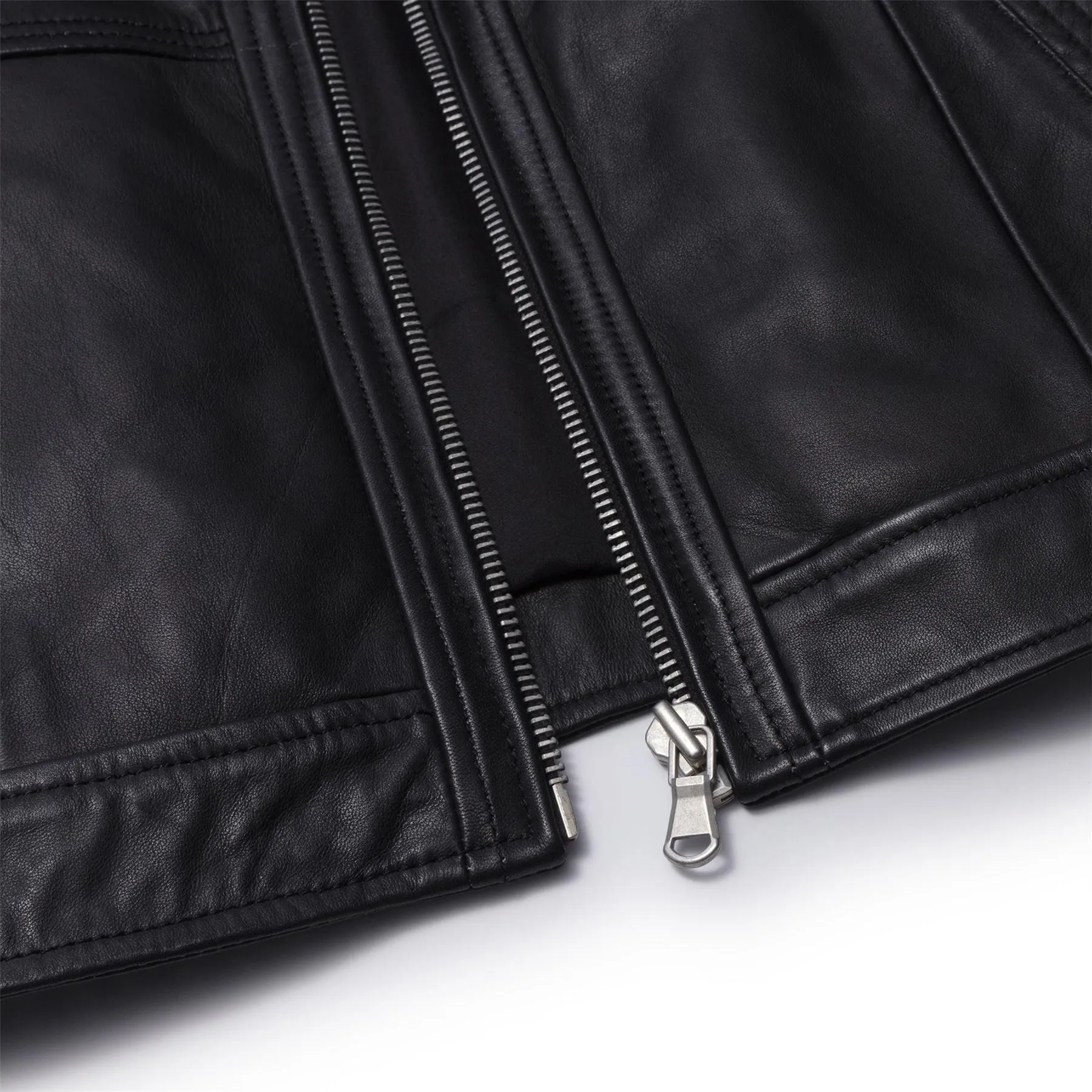 Women's Leather Jacket Cropped Biker Zipper Short Coat