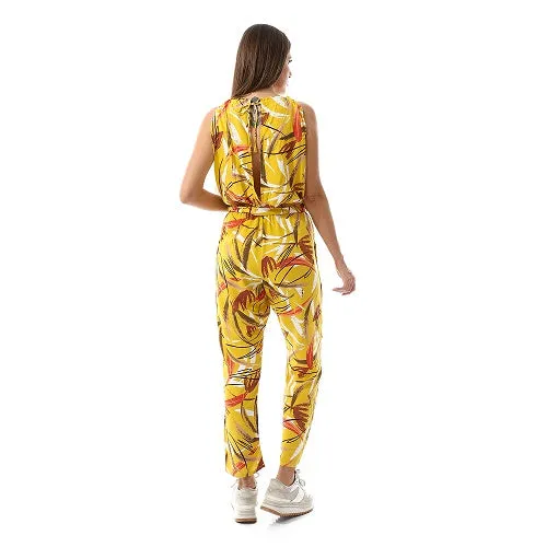 Women's Viscose Jumpsuit- Yellow