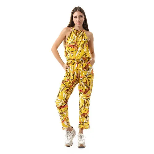 Women's Viscose Jumpsuit- Yellow