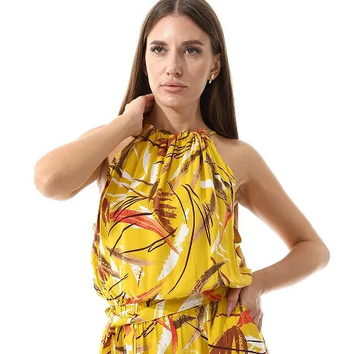 Women's Viscose Jumpsuit- Yellow