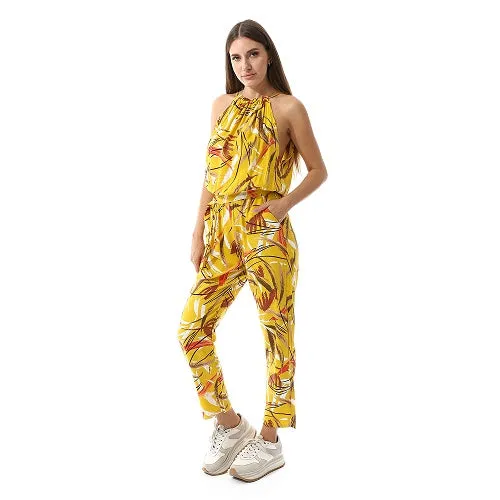 Women's Viscose Jumpsuit- Yellow